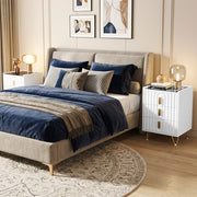 Modern LED Bedside Table with Drawers Bedside Cabinet with Wireless Pfaybjikxate