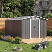 10x8FT Extra Large Garden Shed Metal Apex Roof Outdoor Storage With Door & Vent