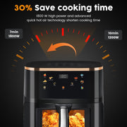 OYAJIA Air Fryer 10L with Easy-View Window, Touch Controls, Nonstick, 6 Function