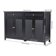 Modern Sideboard Buffet Cabinet with Storage Cabinets 4 Doors 2 Drawers Black