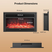 36-Inch Electric Fireplace with Adjustable Flame Colors-Black