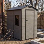 4X6FT All-Weather Plastic Garden Shed Outdoor Tool Storage House w/ Window &Base
