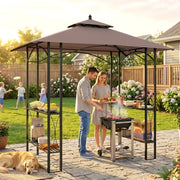 2.5x1.5M BBQ Tent Canopy Patio Awning Gazebo Party Sun Shelter 4Side Shelves