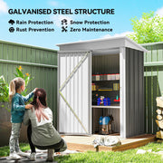 Steel Garden Shed, Small Lean-to Shed for Bike, 5x3 ft Refurbished