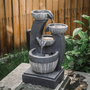 Electric Cascading Decor Fountain Outdoor Garden Water Feature LED Pump Statues