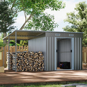 Metal Garden Shed 8 X 6, 8 X 8, 8 X 10 ft Storage Shed House with Extended Roof