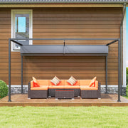 4 x 3m Metal Pergola Gazebo Patio Sun Shelter Retractable Canopy Grey
