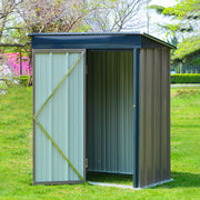 Brown Metal Steel Garden Shed 3x5ft Storage Sheds Lockable Outdoor Tool House