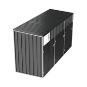 TRIPLE Wheelie Bin Storage Steel Store Cover Garden Rubbish Dustbin 3 Shed House
