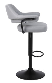 SET OF 2 PLUSH BAR STOOLS, GAS LIFT, BREAKFAST KITCHEN BAR PADDED ARMS & BACK