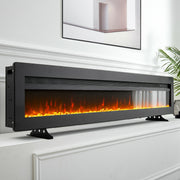 Electric Heater LED Fireplace Media Wall Fire Insert/ Wall Mount/ Stand 70-inch