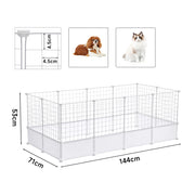 24 Panels DIY Pet Fence Playpen Puppy Dog Cat Animal Cage Metal Outdoor Indoor