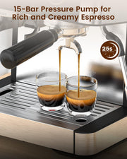 15 Bar Automatic Bean-to-Cup Coffee Machine Built-in Grinder 58mm Coffee Maker