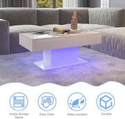 LED Coffee Table High Gloss Rectangle Center Table Modern Living Room Furniture