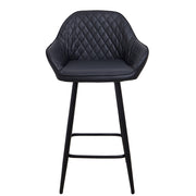 Set of 2 Bar Stools PU Leather Seat Bar Chair for Home Breakfast Kitchen Counter