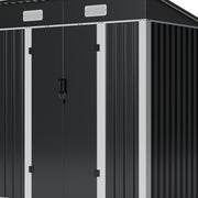 Garden Shed 6X4FT Metal Pent Roof Outdoor Storage Tool House with Lockable Door