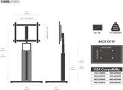 FITUEYES TV Floor Stand for 43-78 inch TVs, Max Load 45kg Cantor Series