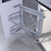 PullOut Kitchen Magic Corner Baskets Cupboard Larder Storage Shelf Rack Close UK