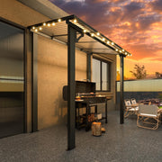 3 x 3m Wall Mounted Pergola Outdoor Aluminium Gazebo Patio Lean to Awning Deck