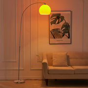 Curved Floor Lamp Standard Living Room Light Retro Domed Shade without LED Bulb