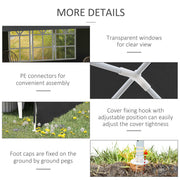 6m x 3m Garden Gazebo Marquee Canopy Party Tent Canopy Patio Dark Grey Outsunny