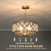 Crystal Chandelier w/Adjustable Height, 4-Light Ceiling Light Refurbished