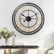 80CM Large Roman Numerals Giant Open Face Metal Outdoor Garden Wall Clock UK