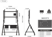 FITUEYES Mobile TV Stand !SALE! 55-78 Inch Rolling Trolley With Shelf Storage