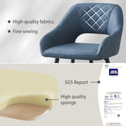 Set of 2 Bar Stools Velvet/PU Metal Legs Breakfast Stools Armrest Padded Chairs