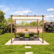 Pergola 3x3 3x4 m canopy garden gazebo pavilion retractable roof steel frame
