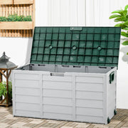 290L Outdoor Garden Storage Box Waterproof Deck Box Patio Cushion Box with Wheel