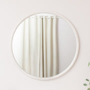 Large White Washed Wooden Round Wall Mirror - 80cm x 80cm