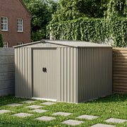8 x 8ft Metal Garden Shed Glitter Finish Outdoor Storage House with Foundation