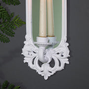 Ornate White Wall Mirror Candle Sconce french chic shabby chic vintage wedding