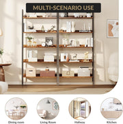 Rustic Unit Wood Bookcase Bookshelf 5 Tier Industrial Storage Display Shelving