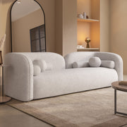 Cream Boucle Curved 3 Seater Cloud Sofa - Elma EMA001