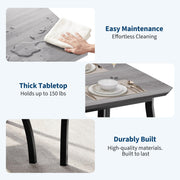 3 Piece Dining Table Set Benches Kitchen Breakfast Studio home Bar Librar Grey