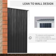 Garden Storage Shed, Sloped Roof, Lockable Door Grey, 142 x 84 x 189cm