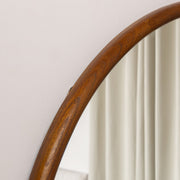 This Dark Wood Framed Arched Wall & Mantle Mirror is a rustic, natural, wall mou
