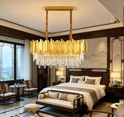 High-end Crystal Chandelier with Adjustable Height for Indoor Lighting 80cm