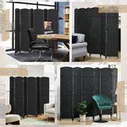 6 Panel Folding Room Divider, Privacy Screen, 240 x 170cm, Black