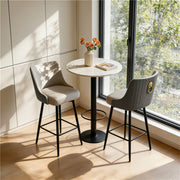 360° Rotating Breakfast Bar Stools High Tufted Back Lion Knocker w/ Footrest