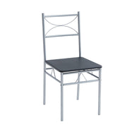Dining Table and Chairs Set Metal Wood Effect Table Dining Set 4 Chairs Silvia