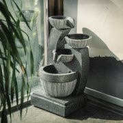Electric Cascading Decor Fountain Outdoor Garden Water Feature LED Pump Statues