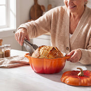 Pumpkin Shaped Enameled Cast Iron Casserole Pot with Lid Halloween Dutch Oven