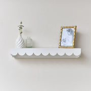 White Scalloped Wall Storage Shelf - 61cm shelving wall mounted decor wave