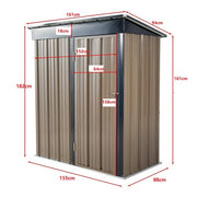 5 X 3FT Metal Garden Shed Outdoor Storage Shed House Box Pent Roof Lockable