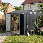10 x 7ft Metal Garden Shed Apex Roof Outdoor Storage Sheds Tool House Lockable