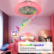 Ceiling Fan with Lighting RGB LED Lights Adjustable Wind Speed Remote Control UK