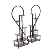 6 Tier Metal Plant Stand Heart-shape/Moon Rack Flower Pot Shelf Indoor Outdoor